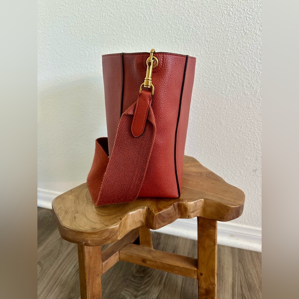 Celine Brick Red Tote with Gold Accents - Picture 7 of 15